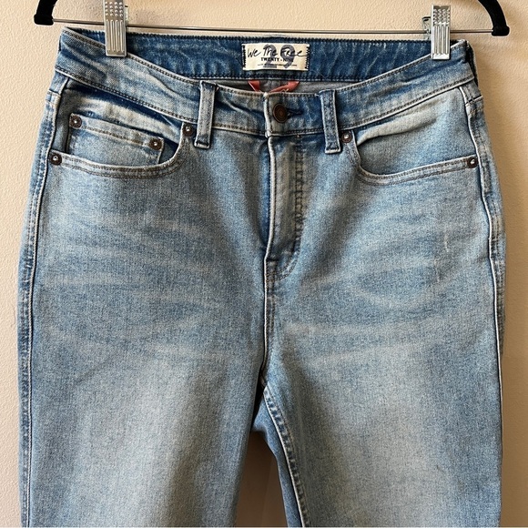 WE THE FREE FREE PEOPLE CROPPED JEANS FRAY HEM RIGID DENIM MED WASH BLUE 29 - Picture 2 of 12
